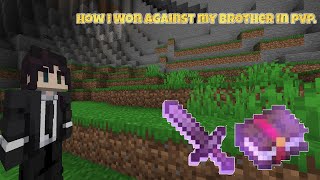 How I won against my brother in minecraft pvp.