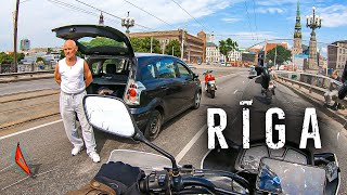 Riding into Riga for the First Time.. (Latvia on a Honda Motorcycle)