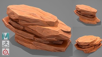 How to make stylized rocks in Autodesk Maya 2020, Zbrush, and Substance Painter