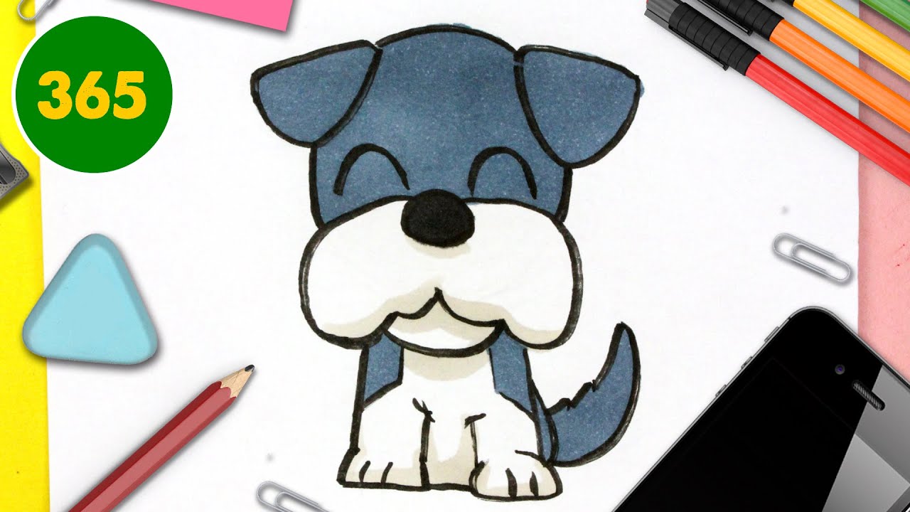 Comment Dessiner Un Chien Kawaii : Dessin Facile De Chien Kawaii Dessin