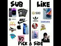 PICK A SIDE 16/7 #pickasideyoutube #like #viral #fun #pourtoi #mercrediaddams #mercredi #shorts