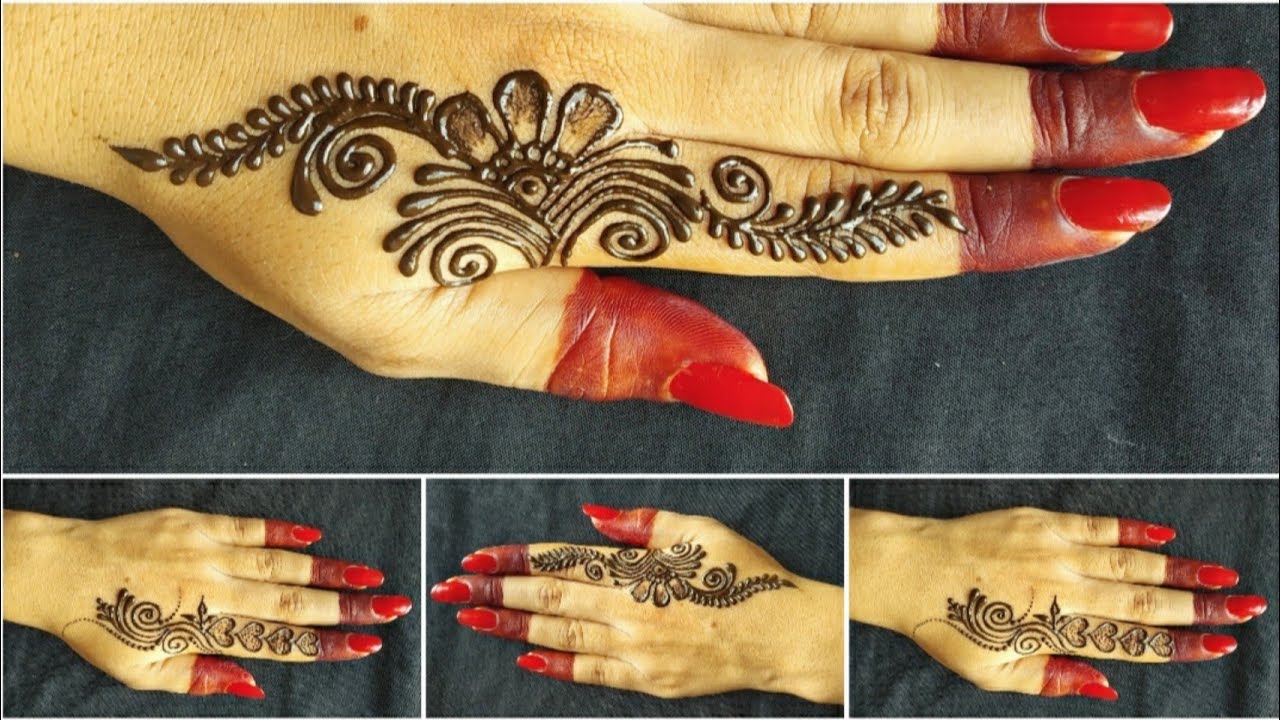 Easy mehndi designs for beginners | Simple henna design for fingers ...
