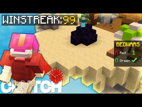 Clutching a 100 Winstreak in Hypixel Bedwars!