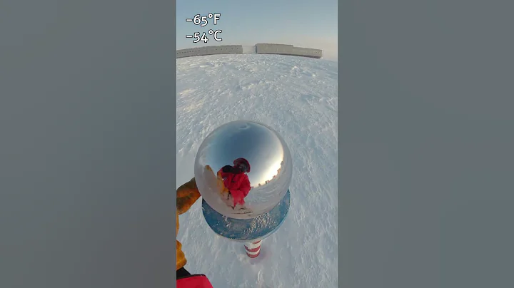 Cleaning off the South Pole marker #southpole #antarctica #science