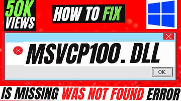 ✅How To Fix MSVCP100.dll Missing ❌ Not Found Error☑️ Windows 10\11\7 💻 32/64bit
