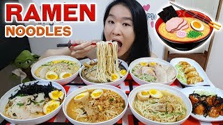 RAMEN NOODLES! Tonkotsu Ramen Noodles, Gyoza & Takoyaki Octopus | Japanese Food Eating Show Mukbang