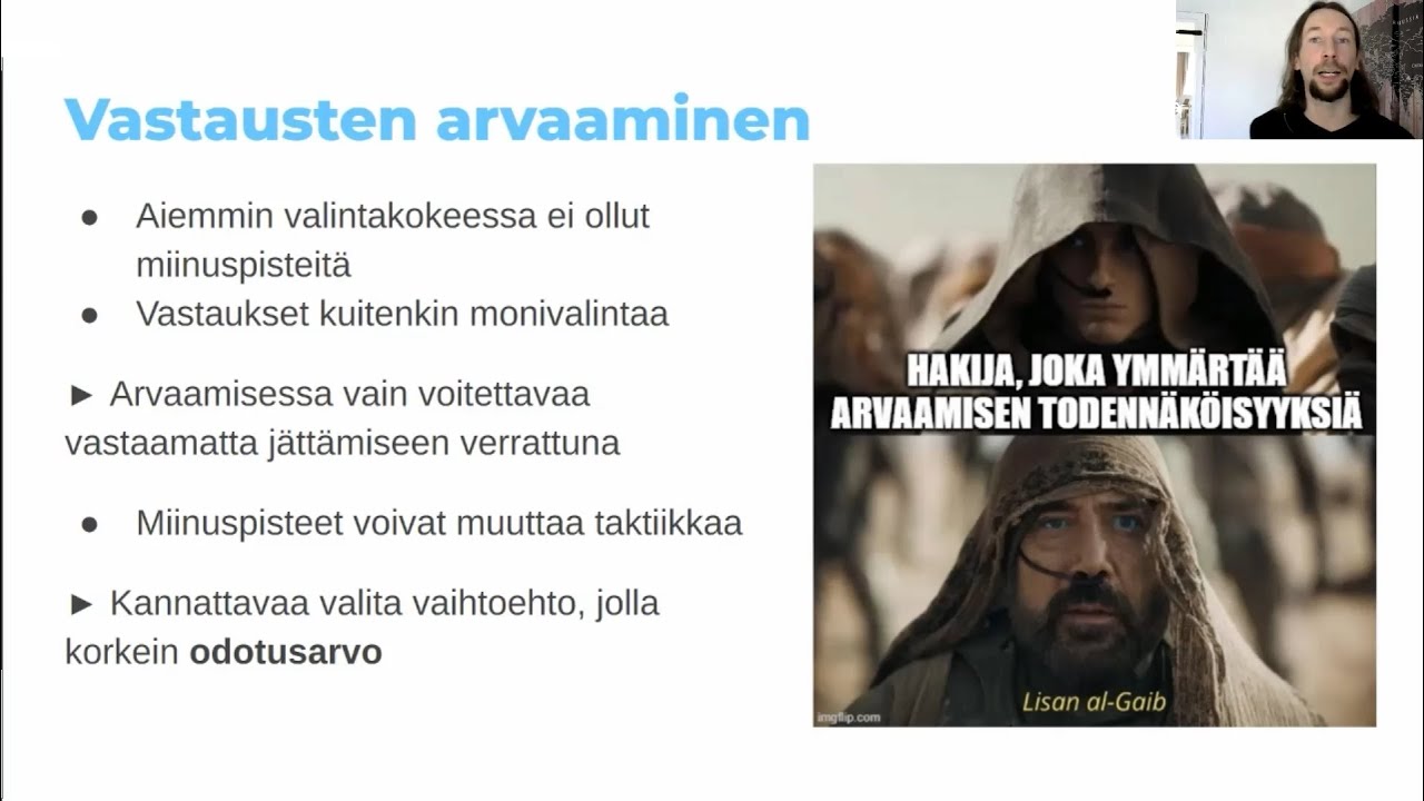 Looginen päättely II, osa 3: Koetilanne