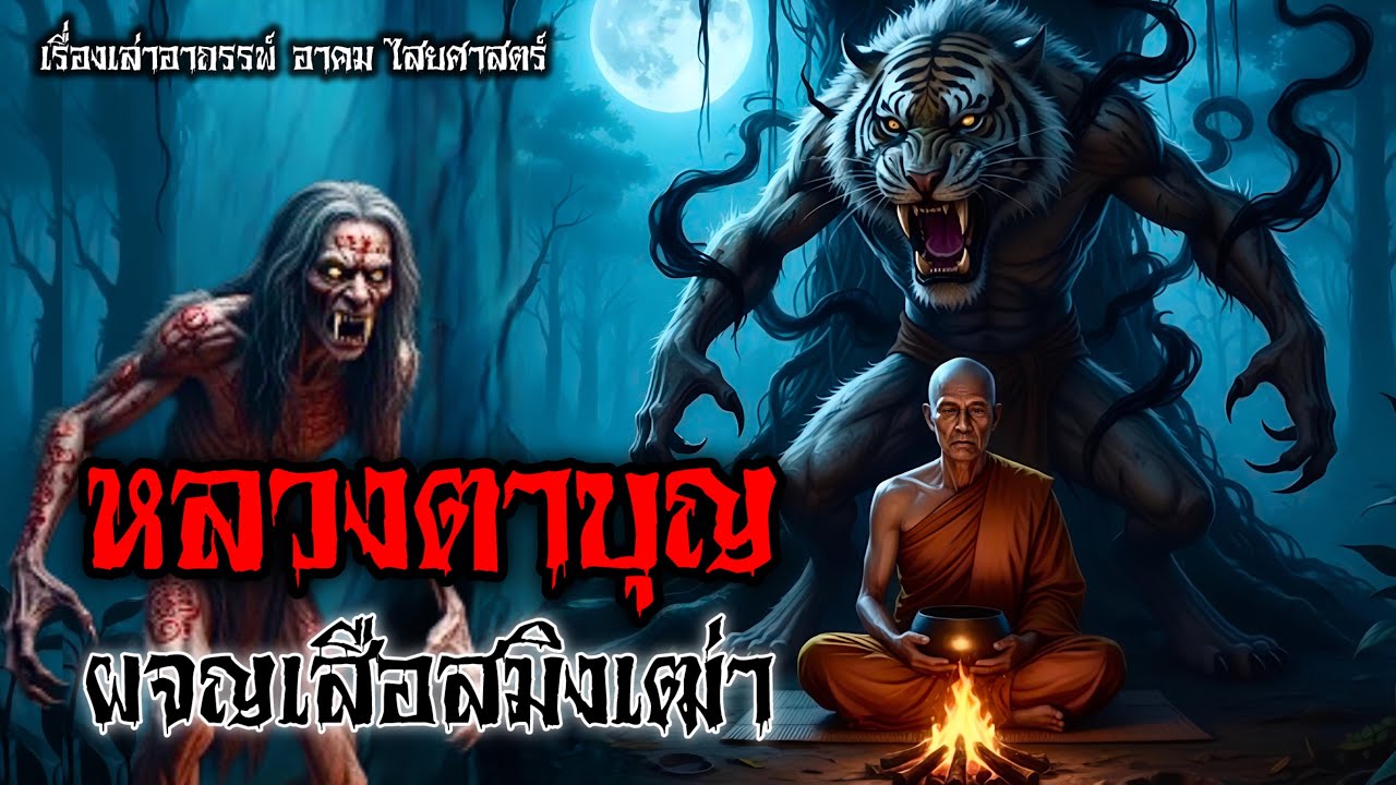 หลวงตาบุญ ธุดงค์กับชายชราป่าช้าเสือสมิง | เรื่องเล่าเขย่าปอด￼