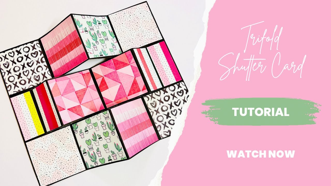 Make a trifold shutter card| step by step Trifold shutter card tutorial ...