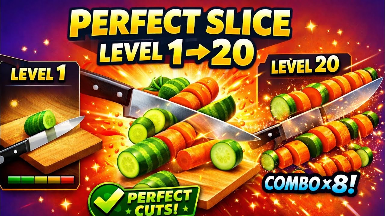 PERFECT SLICE GAME LEVEL 1-20 #games #trending #aimadgamer #perfectslicesgame 
