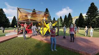 3D Animation Walkthrough Of A Nice Concept That Leads To An Artistic Design Of A Public Bench