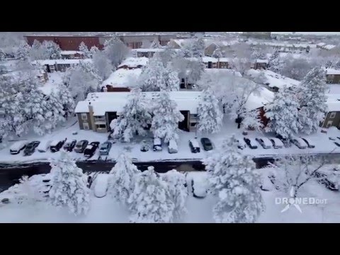 Drone Captures Denver Blizzard From Above | Snow Covered Colorado