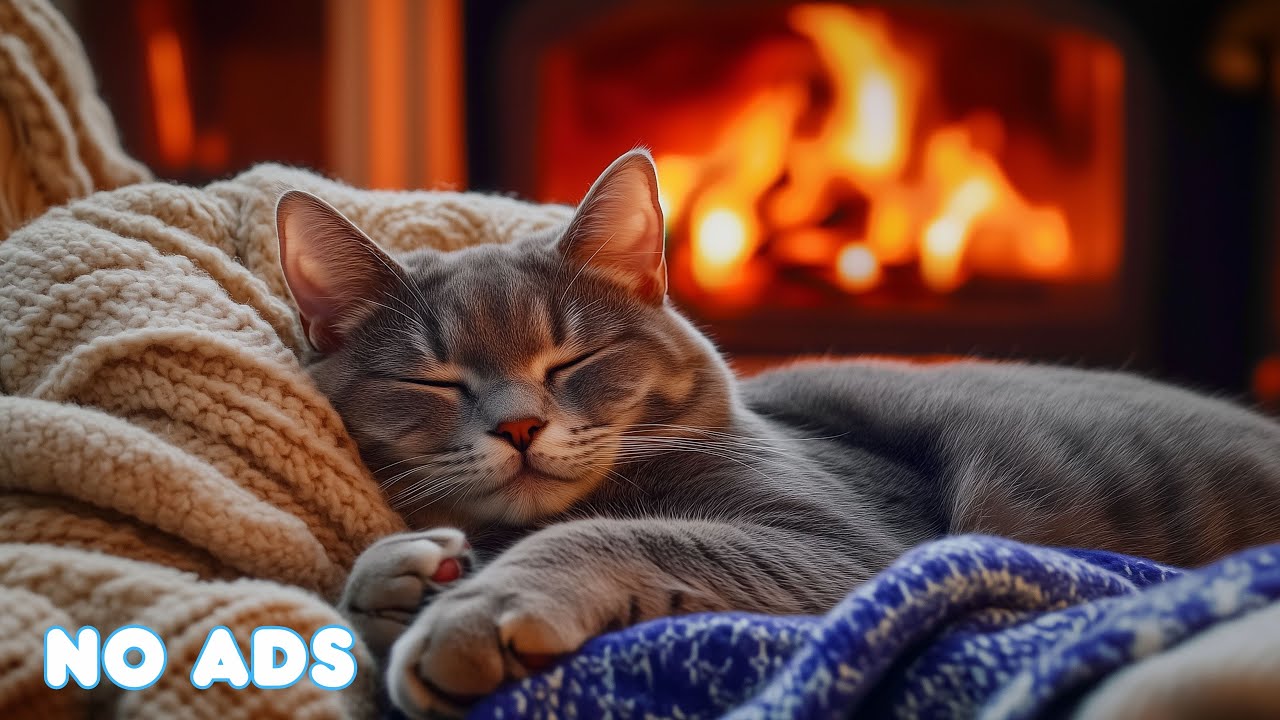 Cat Music Helps Cats with Stress Relief 🐱 Gentle Sounds & Cozy Ambience 🔥 🎼 No Ads