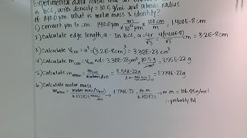 Unit Cells #2- Calculate Molar Mass