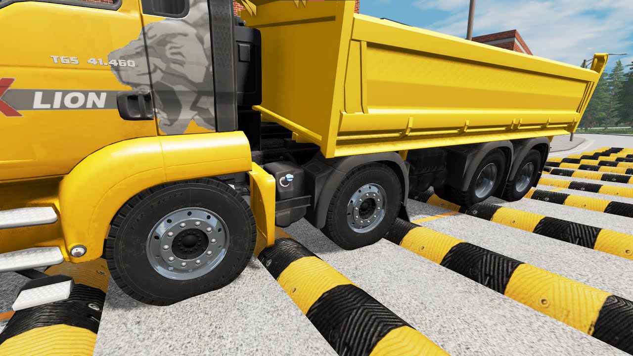 Cars vs Numerous Speed Bump #8 - BeamNG.Drive