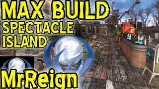 FALLOUT 4 - SPECTACLE ISLAND - Biggest Settlement - Max Build - Settlement Building Guide - PS4