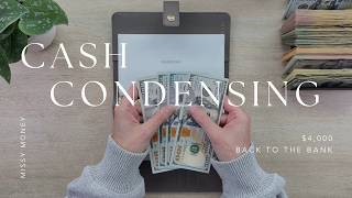 Cash Condensing | $4,000 to Savings | Savings Challenges + Sinking Funds | Cash Stuffing