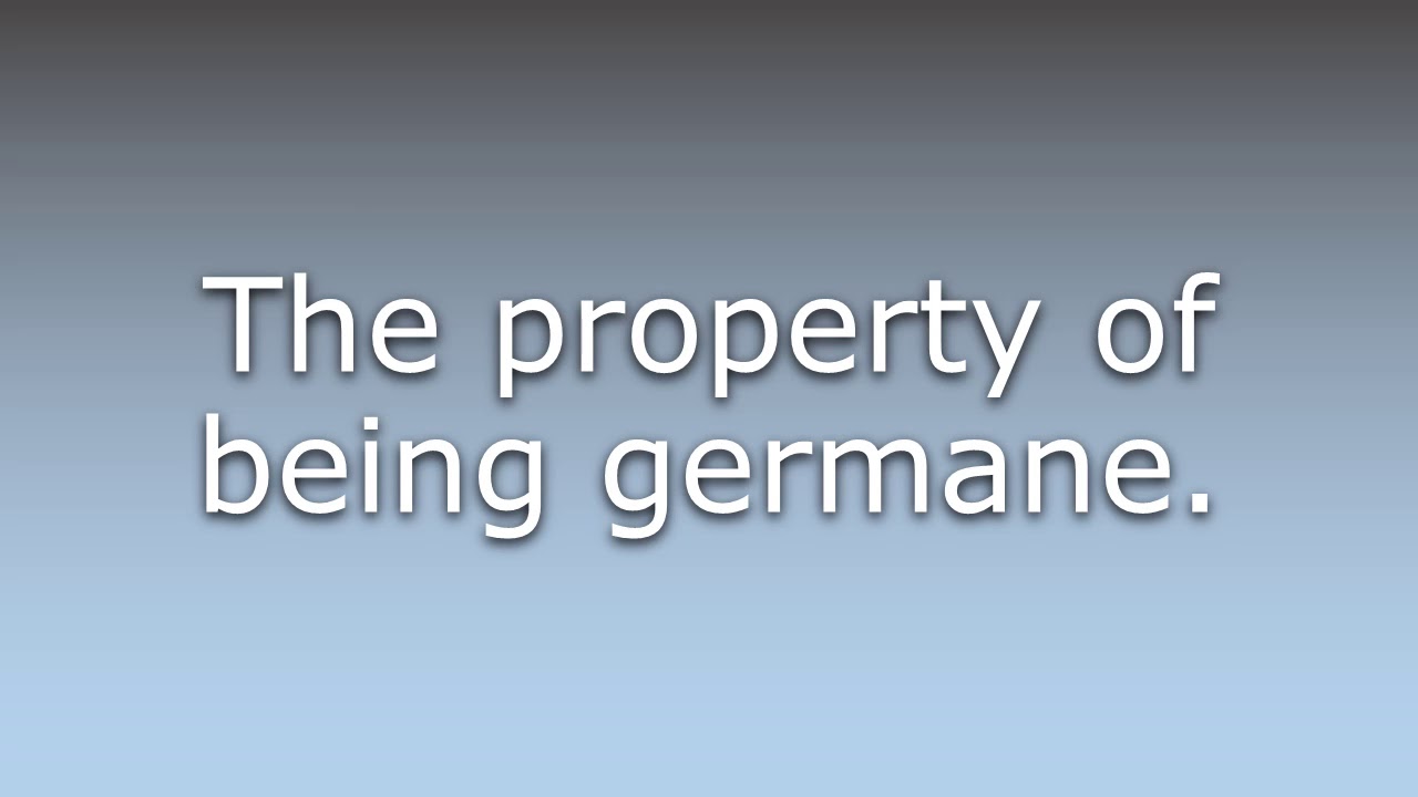 What Does Germaneness Mean YouTube