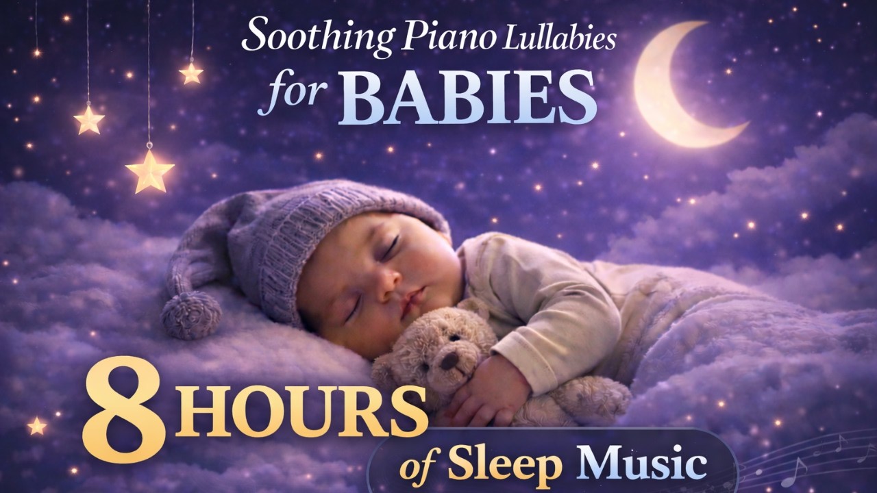 Soft Piano Music for Baby Sleep 🌙 | 8 Hours Gentle Lullaby for Deep Sleep #babysleepmusic #babysleep