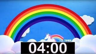 Rainbow Timer 4 Minutes! Countdown Timer with Music for Kids!