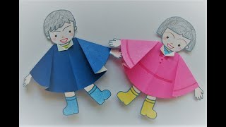ポンチョ（レインコート）crafts of raincoats（６月工作）（簡単工作）（高齢者レク）（子供の工作）（季節の工作）（創作）（保育）