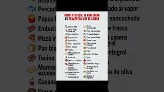 Comida que te enferma VS comida que te sana #salud #nutricion