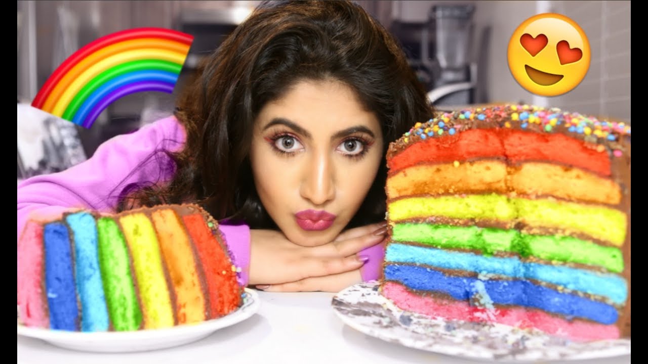 طريقة كيكة قوس قزح خطوة بخطوة | كيكة الحفلة الملونة | How to make a rainbow cake