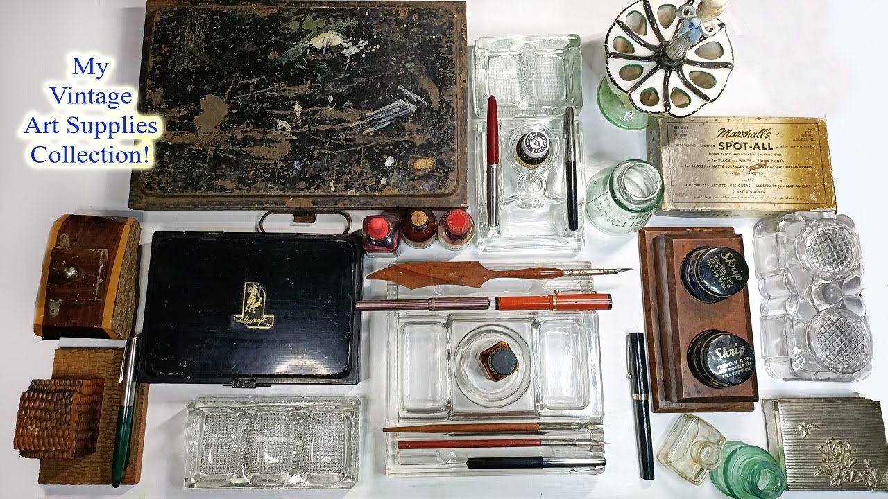 My Entire Collection of Vintage & Antique Art Supplies! YouTube
