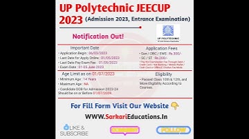 UP Polytechnic JEECUP 2023 | UP Polytechnic Online Form 2023 | How to fill UP Polytechnic Form 2023