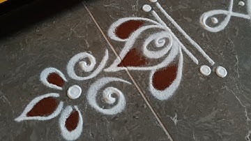 Easy border rangoli designs | Friday rangoli | Border muggulu | Lotus rangoli | Simple daily muggulu