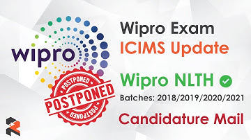 Wipro NLTH Exam - Postpone Update - Candidature Review Mail