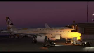 Etihad landing  at Dubai // طيران الاتحاد