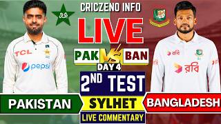 Pakistan vs Bangladesh 2nd Test Match,2026 DAY 4 Live | PAK vs BAN Live Score Commentary PAK BATTING