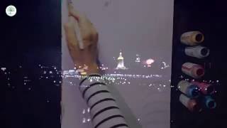 Картина за минуту: ночной город | Painting in a minute: night city Картина за минуту: ночной город | Painting in a minute: night city