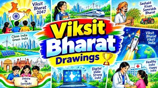 Viksit Bharat Amazing Drawings/Mere Sapno ka Bharat Drawings/My Vision For India in 2047 drawings screenshot 2