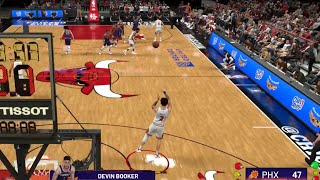 Lonzo Ball drains a full court shot in NBA 2k22