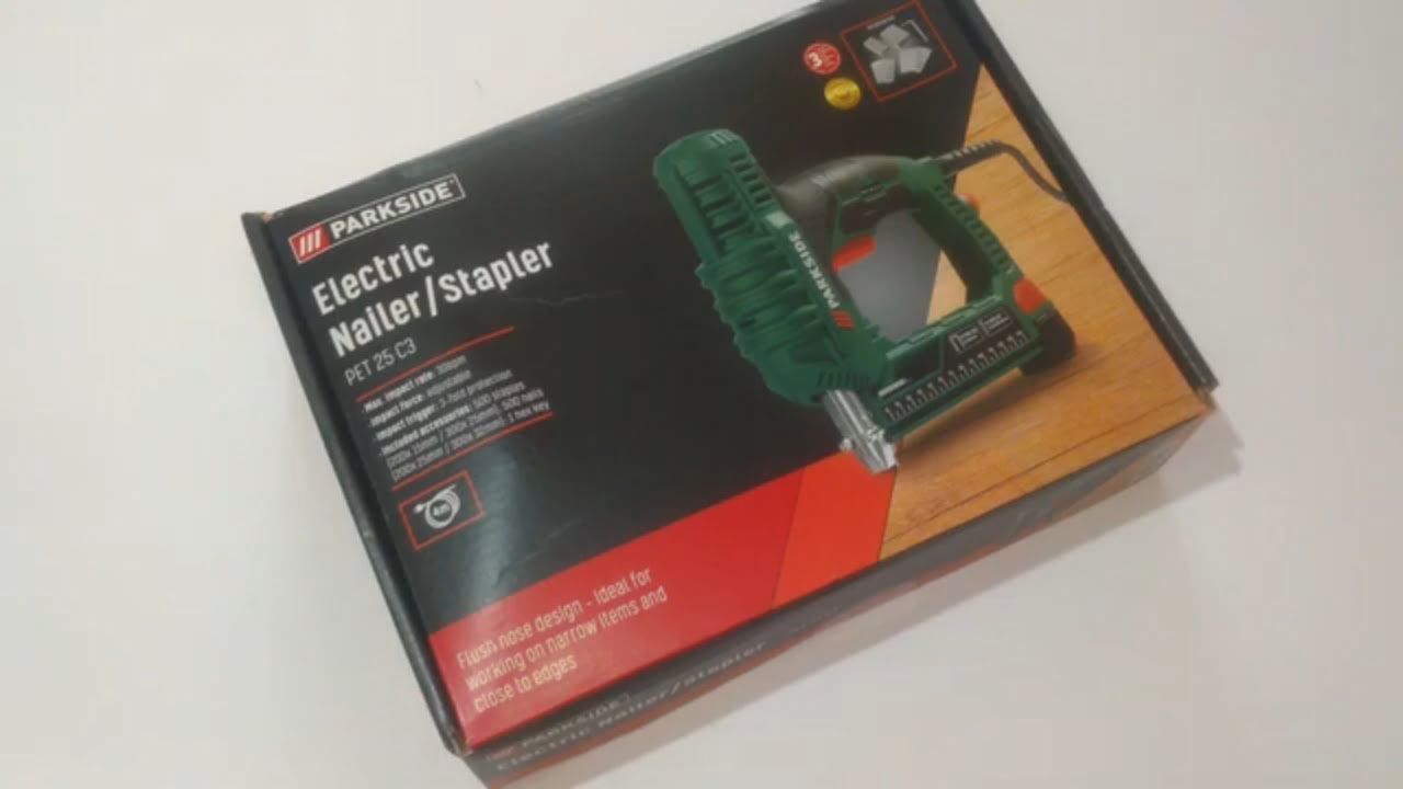 Parkside Electric Nailer Stapler PET 25 C3 Unboxing, Testing and