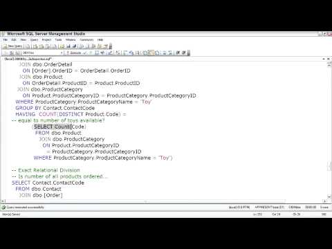 SQL Server Solving for X with Relations Division - YouTube