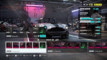 Aston Martin DB5 - All Maxed out Engines Stats+Sound | Need for Speed Heat