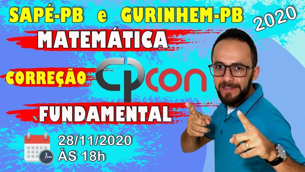 CPCON 2020 - FUNDAMENTAL - SAPÉ/GURINHEM-PB - MATEMÁTICA