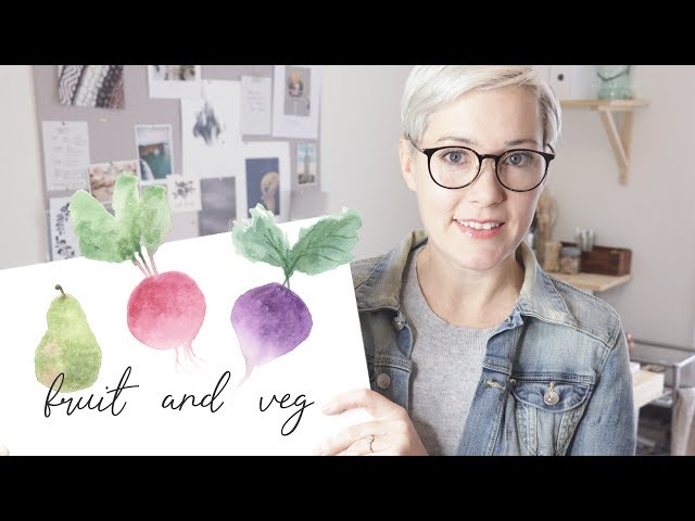 Wet into Wet Watercolor Technique | Fruits and Vegetables