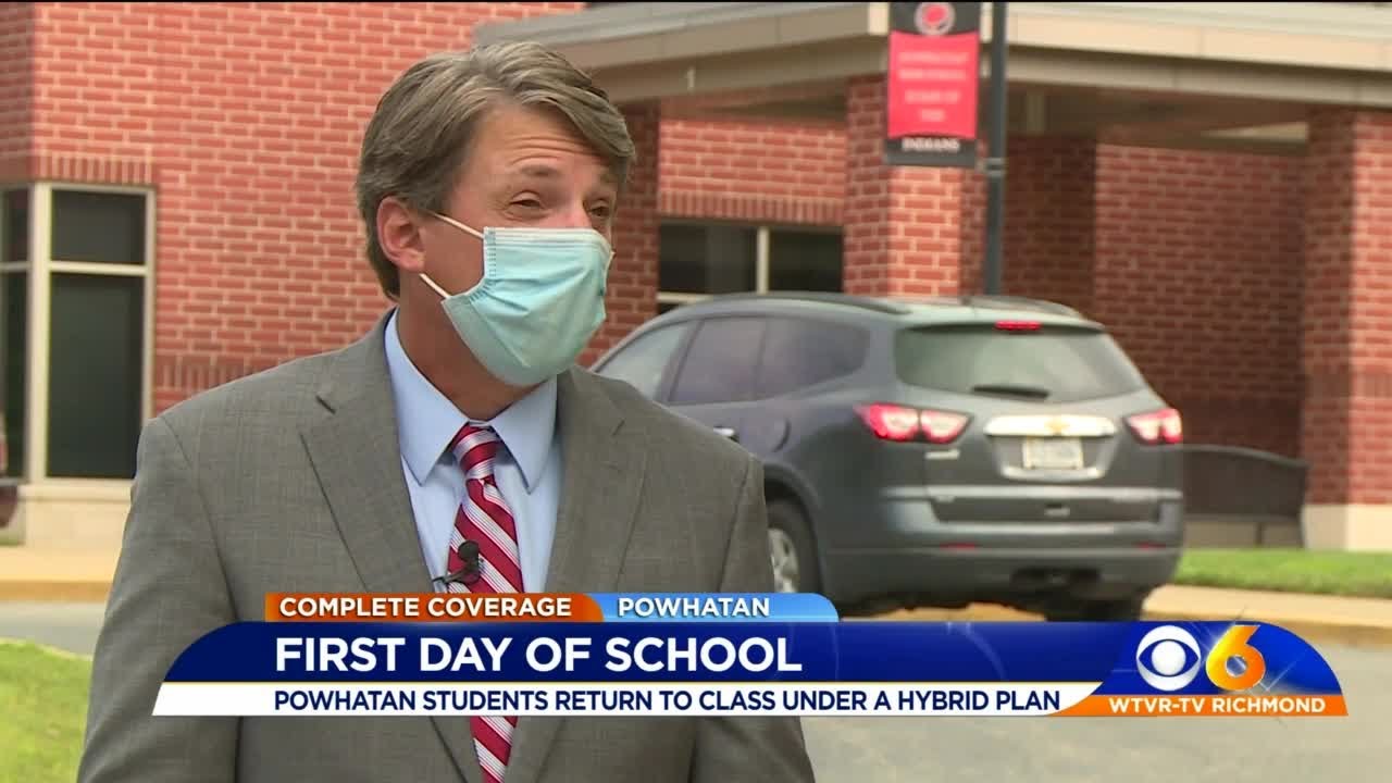 First day in school in Powhatan, Goochland, and Caroline