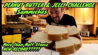 Peanut Butter \& Jelly WORLD RECORD Challenge (1-Minute)MAN VS FOOD