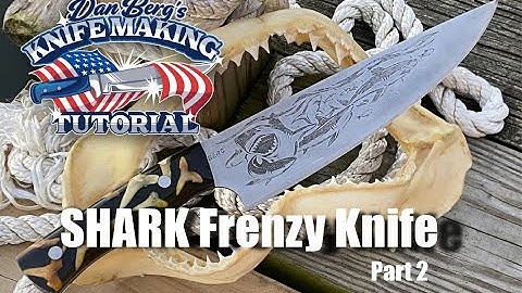 DIY: Crafting a Shark Frenzy Theme Chef Knife tutorial  | Part 2 | Berg Knife Making