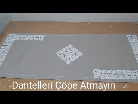 Eski  Dantel Peçeteden Runner Yaptım