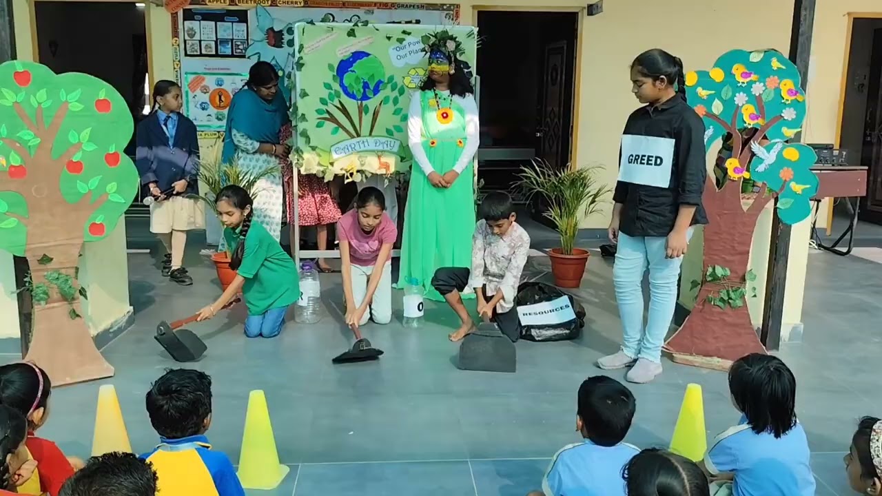 Skit performance by grade 4,5,6 and 7 students on the occasion of Earth Day