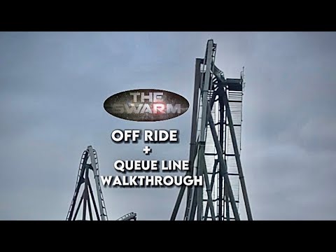 The Swarm off ride footage & queue line walkthrough - Thorpe park ...