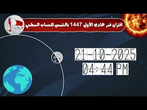 ظروف الاستهلال لشهر جمادى الأولى لهذا العام 1447 هجري وفقا للحساب السطحي لمملكة البحرين
