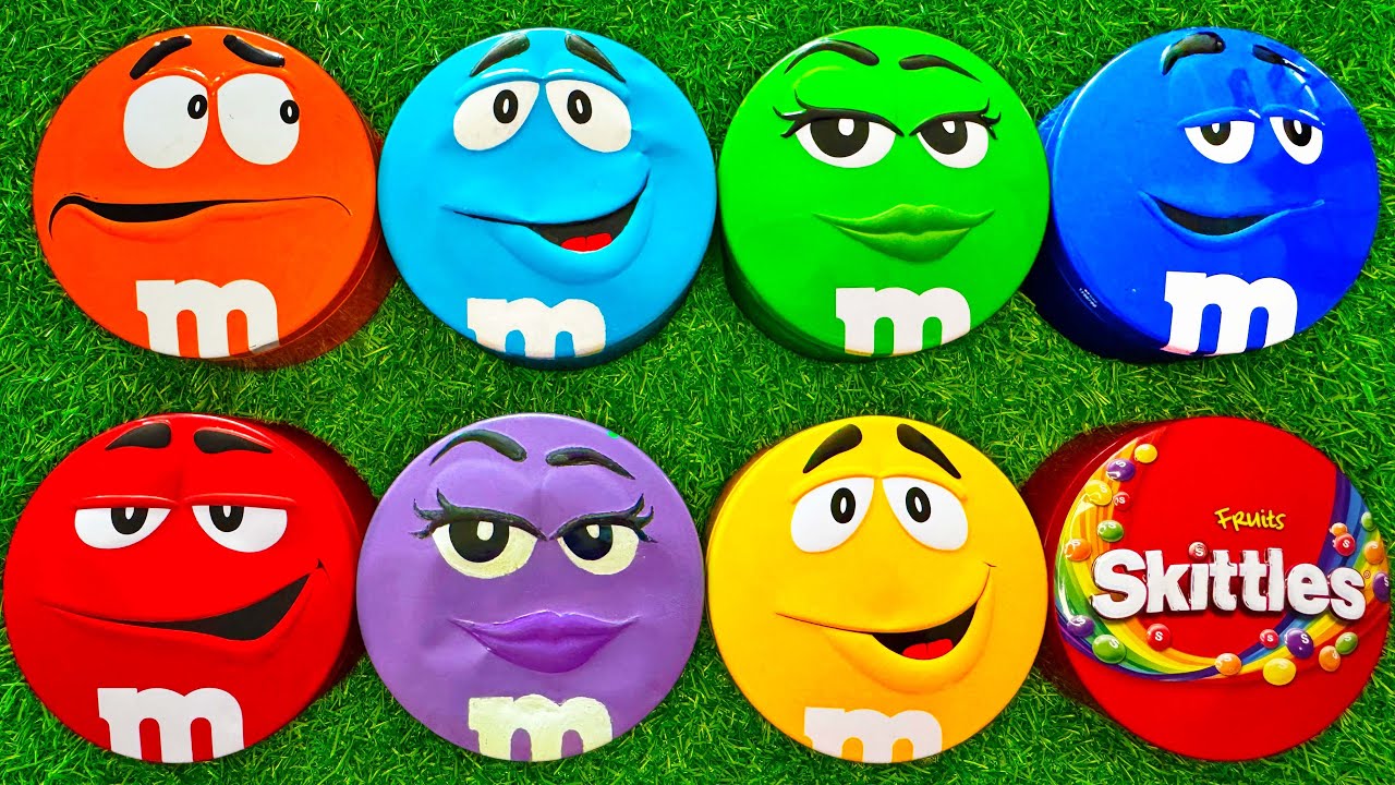 Satisfying Video | Unpacking Bright Tins with Radiant Skittles and Delicious M&M'S Candy ASMR