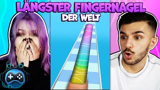 LÄNGSTE FINGERNÄGEL EVER! Katja und Claudio spielen Nail Stack! screenshot 1